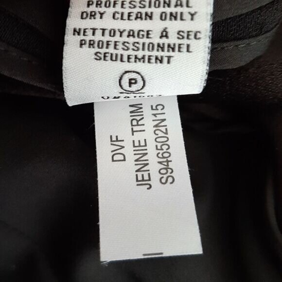 DIANE VON FURSTENBERG Jennie Blazer Jacket Four-Season Stretch Black Sz 2 - Picture 16 of 16